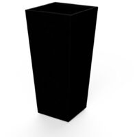 Jardinière trapézoïdale 30x30x58 cm – Polyéthylène noir résistant aux UV – Volume de plantation 11 litres – Pour intérieur et extérieur