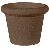 ROSA 75 Jardinière Ronde et Rustique d'Intérieur et d'Extérieur Pour Plantes et Fleurs Très Résistante au Temps. Fabriqué en polyéthylène en Espagne - Taupe