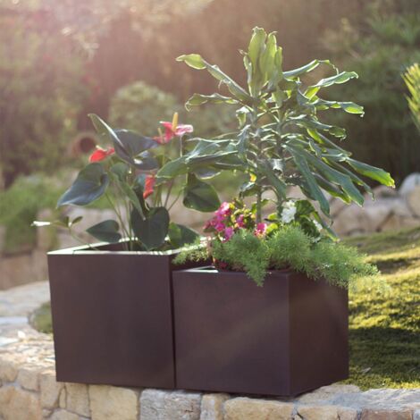 NARCISO 50 Quadratischer Blumenkasten fr den Innen- und Auenbereich fr  Pflanzen und Blumen Sehr witterungsbestndig. Hergestellt aus Polyethylen  in Spanien