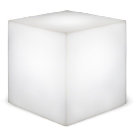 CUBY 20 cm Sehr widerstandsfähiger dekorativer Leuchtwürfel. Solarladung und RGB-LED-Licht. Hergestellt in Spanien