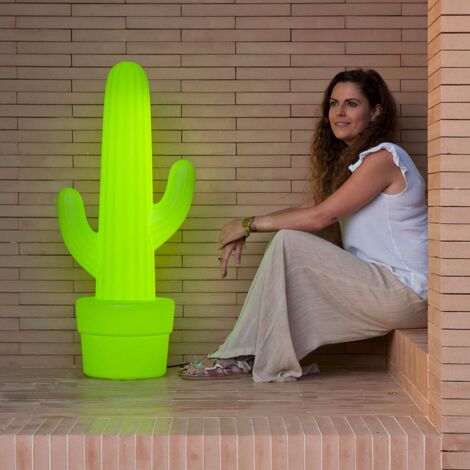 KAKTUS LIME 100 cm hoch. Dekorative Lampe mit Kabel fr den Innen- und  Auenbereich. Kaltweies LED-Licht