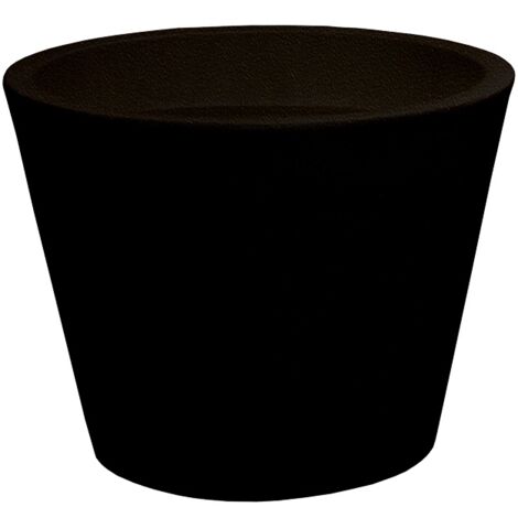 The HC Companies Vaso rotondo Infinity decorativo da 20,3 cm, in plastica, con piattino rimovibile, per piante da interno ed esterno, cioccolato