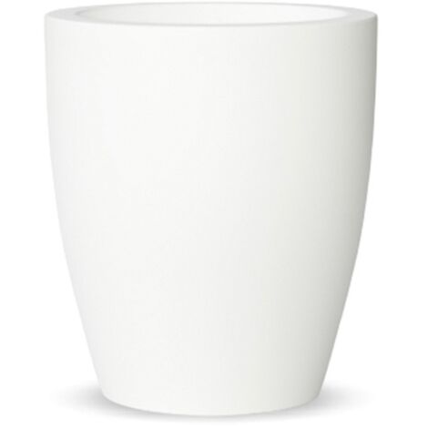 VIOLETA 30 Vaso rotondo moderno per interni ed esterni per piante e fiori Molto resistente al passare del tempo. Realizzata in polietilene in Spagna - Bianco