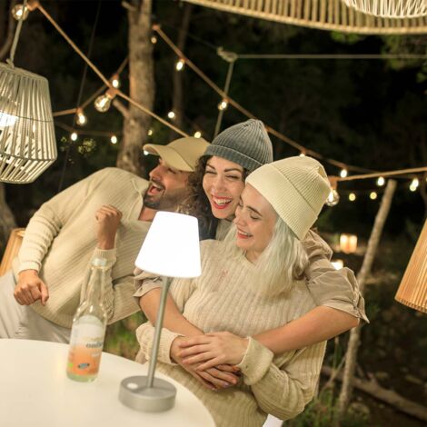 LOLA SLIM 30 cm Lampada da tavolo con batteria ricaricabile. Luce calda a LED. Realizzata in Spagna