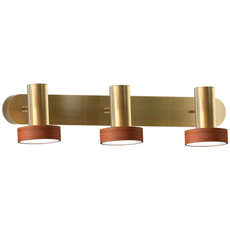 Regleta Baño 3 Focos 3X5W Ip23 Bronce/Madera - Nature