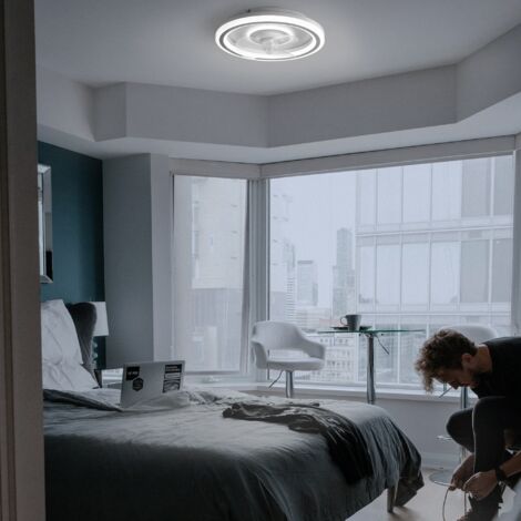 Ventilador de techo tipo plafón con luz blanco