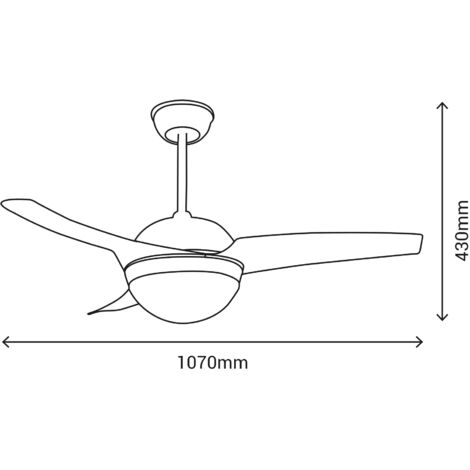 Ventilador de techo con luz LED gris