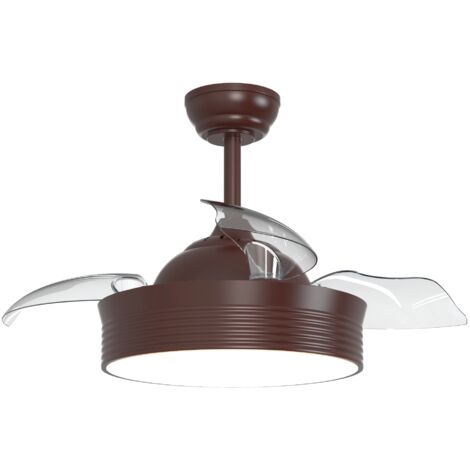Ventilador de techo retráctil con luz marrón oscuro