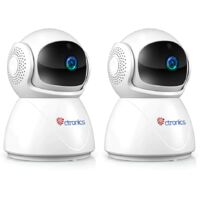 Ctronics 5MP Überwachungskamera für den Innenbereich WLAN 2,4/5 GHz 360 ° PTZ Erkennung menschlicher Bewegungen Automatisches Tracking 20M Nachtsicht weiß Ein Satz von 2