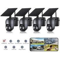 Ctronics Überwachungskameras akku wlan 2K 3MP PIR- und Radardetektion Farbige Nachtsicht mit Spotlight Reichweite von 41 Metern schwarz Ein Satz von 4