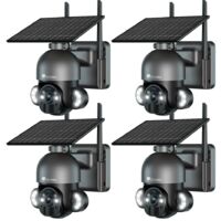 Ctronics 2.5K 4MP Überwachungskamera Aussen Akku,PTZ Dome IP WLAN Kamera Outdoor mit PIR Erkennung, 30m Farbe Nachtsicht, 2-Wege-Audio, IP66,Ein Satz von 2