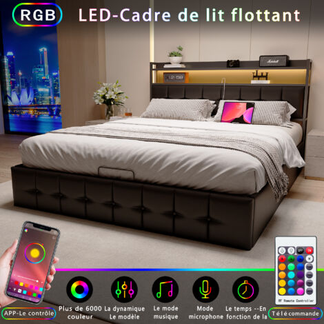 Lit Coffre 160x200 Cm Lit Rembourré Double Avec éclairage LED Et Charge Usb C Cadre Rangement Bois Et Metal Tissu Velours Cotele Beige 96898948 Lit Coffre 160x200 Cm Lit Rembourré Double Avec éclairage LED Et Charge Usb C Cadre Rangement Bois Et Metal Tissu Velours Cotele Beige 96898948