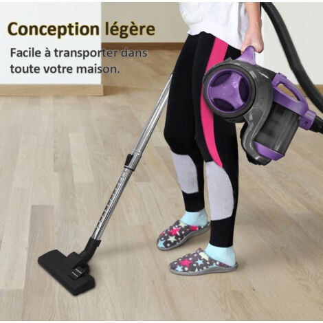 Aspirateur Traîneau sans sac Cyclonique 1200W - Capacité 3,0 L - Aspirateur léger pour Tapis et Sols durs