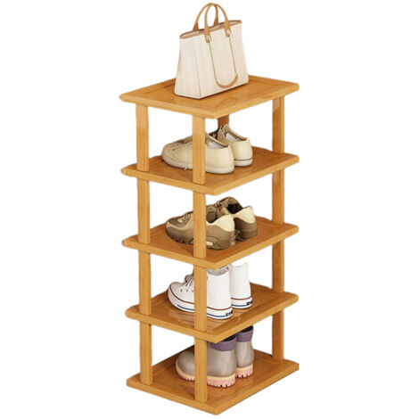 Schuhschränke & Schuhregale,5/7/8 Etagen vertikales Schuhregal, Holz schmales Schuhregal, kleiner Schuh-Organisator, platzsparendes Eck-Schuhregal, hoher Schuhturm, freistehendes Schuhregal für Eingan