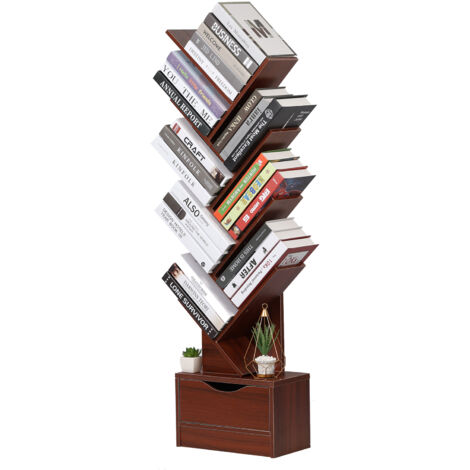 Faltbares Bücherregal In Baumform – 9 Ebenen, Metall, Schwarz – Schmales Regal Für Ecken & Kleine Räume