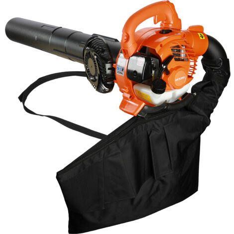 2-Takt-Handlaubbläser, gasbetriebener Laubbläser mit Doppelfunktion (Blasen und Saugen), mit geradem und gebogenem Blasrohr, zum Reinigen von Laub und Schnee auf der Straße, orange