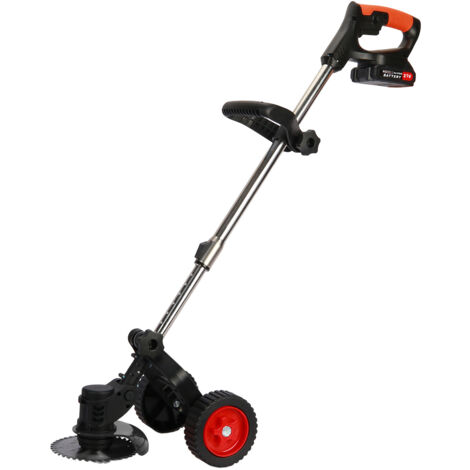 Akku-Rasentrimmer Mit 2 Batterien – Kabelloser Freischneider Mit Metallmessern & Verstellbarem Stiel