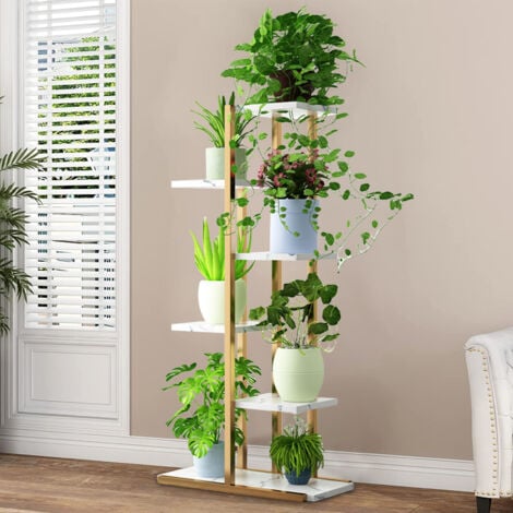 Bambus Pflanzenständer Regal Leiter Blumen Außen Innen Design Vertikal