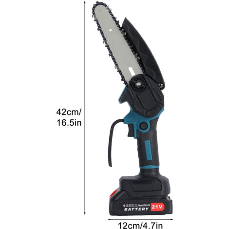 MINI Kettensäge,6 Zoll mit 2 Akkus,Akku-Säge mit 2 Ketten Für Gartenarbeit,Hochentaster,Holzschnitt.Akku-Kettensägen (1/5)