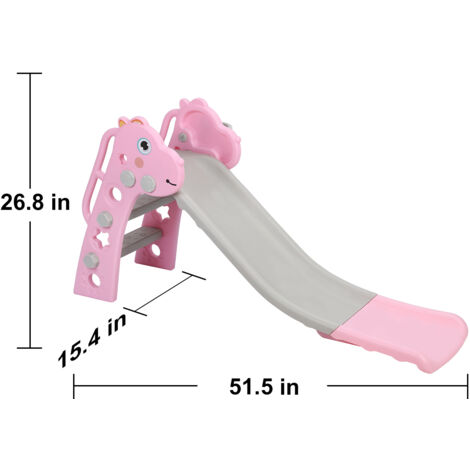 Brolteja Kinderrutsche 6-in-1 - Elch Thema Klettergerüst Mit Basketballkorb Für Kleinkinder
