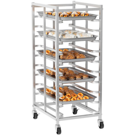 FLASIDU – Backblechwagen – 10 Ebenen – Maximale Traglast 1 kg pro Ebene – Hochwertiger Edelstahl – Abmessungen: 60 × 4 × 115 cm