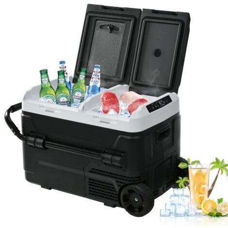 ED40 - tragbare Kompressor-Kühlbox, Kühlschränke，42 Liter, Doppelzonen mit unabhängiger Temperaturregelung, APP-Steuerung, 12/24 V DC und 100-240 V AC für Außenbereich, Fahrzeuge, Camping, Reisen. (1/5)