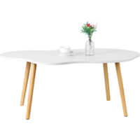 Couchtisch aus Bambus, 100x 50x 41cm, weiß