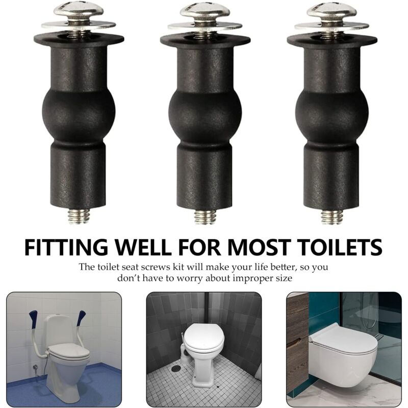 CENPEK Toilettensitz-Schrauben Set – Befestigungsschrauben Mit Dehnmutter, Edelstahl & Gummi, Für Standard-WCs