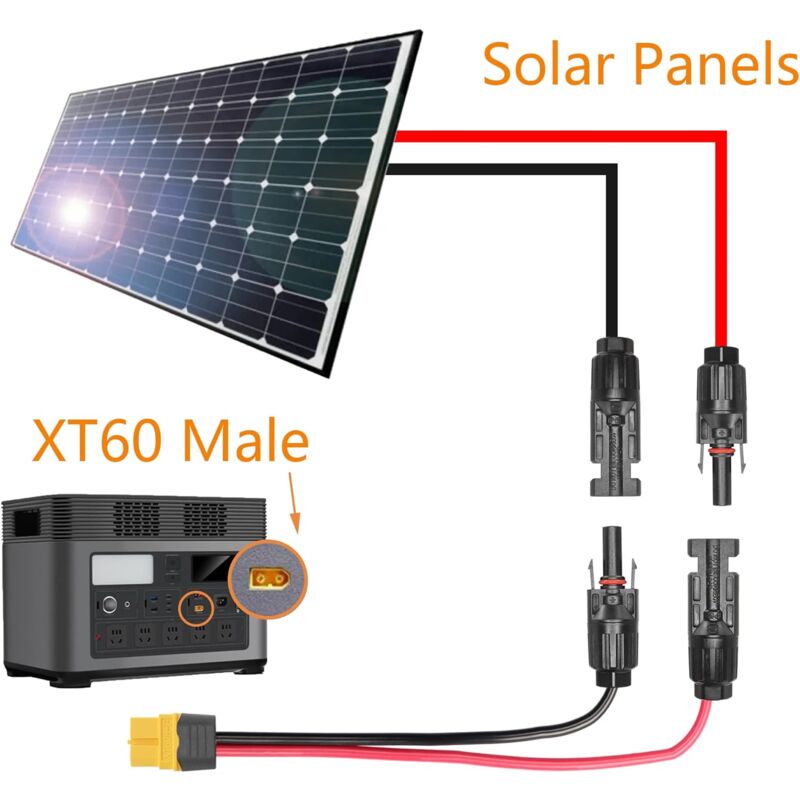 2 XT60-auf-45A Verlängerungskabel 30 Cm – Für Solaranlagen, Powerbanks & RC-Modelle