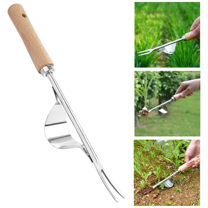 Hand-Jätwerkzeug Mit 4 Zähnen – Unkrautentferner Aus Manganstahl, 36–55 Cm, Für Garten & Beet