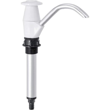 Trinkwasserpumpe, manuelle Wasserpumpe, manuelles Presswasser, Caravan-Waschbecken-Wasser-Handpumpe, doppeltwirkende Campinganhänger, Ersatz-Pumpwerkzeug für Camping (weiß) (1/5)