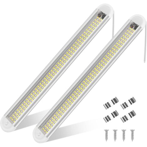 12V-85V LED-Innenbeleuchtung, helle Auto-Lichtlampe, 120 LEDs mit Schalter für Van, Boot (2 Stück) (1/5)