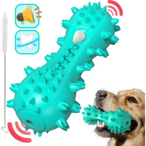 Hundezahnbürste, Kauspielzeug für Hunde, bissfester Zahnreinigungsstab aus Gummi für kleine und mittelgroße Hunde (blau) (1/5)