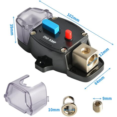 Schutzschalter Für Auto Boot Sicherung Zurücksetzen,12V-48V DC 20-100A Wasserdicht Sicherungshalter, Leistungsschalter Reset Sicherungshalter