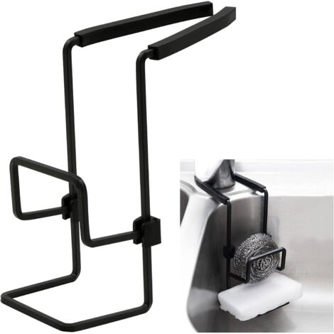 Schwammhalter zum Aufhängen in der Küche – wasserdichter Spülbeckenhalter aus Metall, kein Bohren erforderlich, Spülbeckenaufbewahrung für Schwamm, Seife, Bürste, Abfluss, Aufbewahrung, Schwämme, Gesc (1/5)