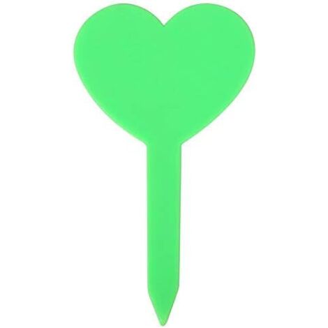 100 Stück Farben Langlebiges wasserbeständiges Pflanzenetikett PVC-Material herzförmiges Gartenetikett (grün) (1/5)