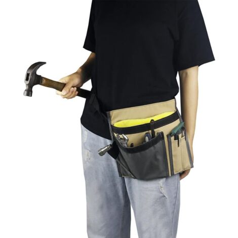 Werkzeug-Gürteltasche mit 6 Taschen – Utility-Werkzeugtasche – Canvas-Werkzeugtasche für Tischler und Gärtner – langlebig – verstellbarer Gürtel – Werkzeug-Organizer