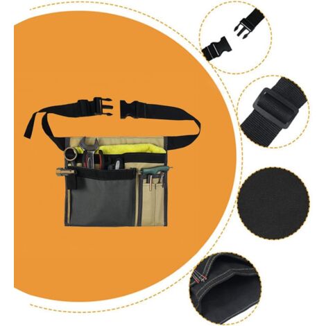 Werkzeug-Gürteltasche mit 6 Taschen – Utility-Werkzeugtasche – Canvas-Werkzeugtasche für Tischler und Gärtner – langlebig – verstellbarer Gürtel – Werkzeug-Organizer
