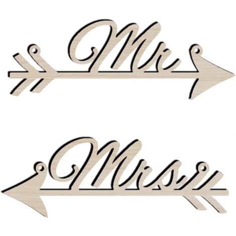 Hochzeitsschild aus Holz, Damen- und Damenschild, Signatur-Dekoration, Hochzeitsstuhl, Heimdekoration (1/5)