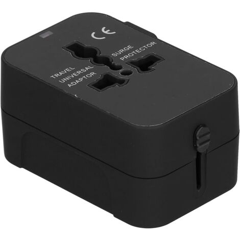 USB-Reiseadapter, intelligente Lade-tragbare Stromkonverter-Buchse für Haushalts-Reisesteckdosen-Konverter (schwarz) (1/5)