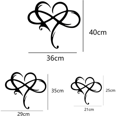 Wanddekoration „Unendlichkeitsherz“ Aus Metall – 30x30 Cm, Mit Aufhänge-Ösen | Dekoratives Herz Für Wohnzimmer, Schlafzimmer & Mehr