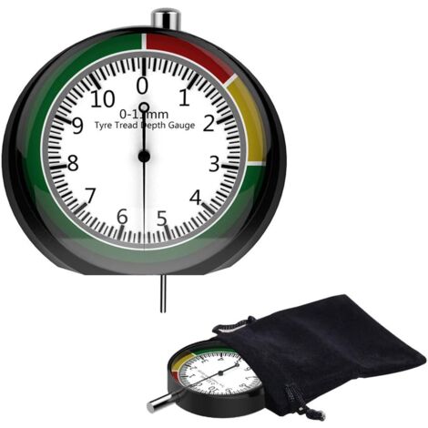Reifenprofil-Tiefenmesser, 0–11 mm, Tiefenmesswerkzeug mit Profilmesser-Tasche, Reifentiefen-Messwerkzeug, universell