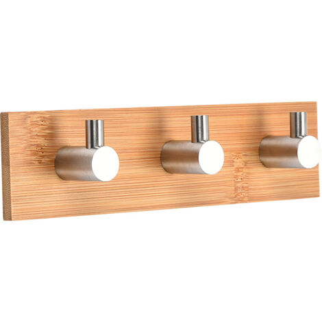 Wandhaken, selbstklebender Haken, Garderobe, Bambus-Handtuchhaken, Halter, dekorativer Organizer, Kleiderhaken für Zuhause, Mäntel, Schals, Handtaschen (drei Haken) (1/5)