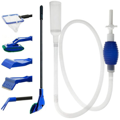 5-in-1-Aquarium-Reinigungsset und Aquarium-Kiesreiniger – manuelle Siphonpumpe zum Entleeren und Ersetzen Ihres Wassers in wenigen Minuten