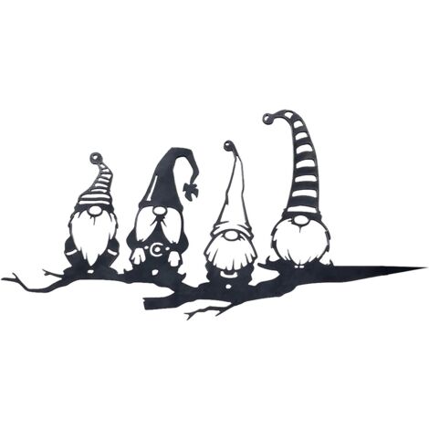 Kobold-Kunst, Garten, Hinterhof, Bäume, Dekoration, Metallstatue, Kunst, schwarzer Kobold, hohle Silhouette, Stapelornament (1/5)
