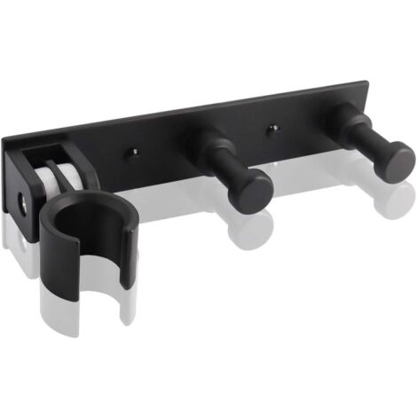 Universelle Duschhalterung mit 2 Haken, verstellbare Wand-Duschhalterung aus Aluminiumlegierung, selbstklebende Duschkopfbefestigung, Duschkopfhalter für Duschschlauch (1/5)