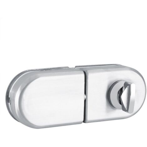 10 12 mm Halbkreis-Türschloss aus Edelstahl mit Schlüsseln zum Öffnen/Schließen von einseitigen Glastüren im Hotel, Büro, Badezimmer (1/5)