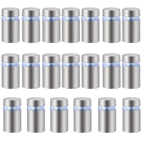 20 Stück Edelstahl-Werbeschrauben, Glas-Abstandshalter, Bolzen, Halter, Schrauben, Schilder, Werbenägel, Hardware-Befestigungsschrauben, rahmenlose Abstandsklemme für Glas, 12 x 20 mm (1/5)