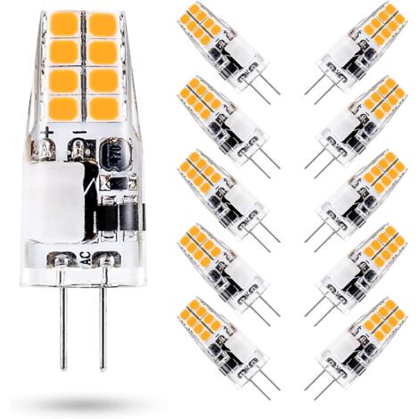 G4-LED-Glühbirne, 12 V, 3000 K warmweiß, 3 W, entspricht 35 W G4-Halogenlampe, 300 Lumen, nicht dimmbar, 10 Stück (1/5)