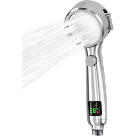 Duschkopf-Temperaturanzeige, LED-Temperatur-Duschkopf – Hochdruck-Handbrause, wassersparender Duschkopf mit 4 Sprüheinstellungen (1/5)